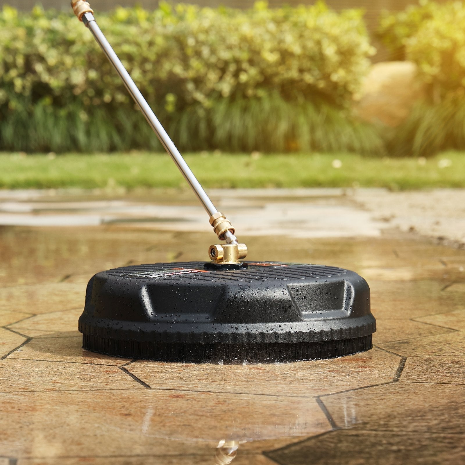 VEVOR Universal 15" Pressure Washer Surface Cleaner, Pressure Washer Attachment 4000 Max PSI, 1/4" Quick-Connect Connector Concrete Cleaner, Heavy Duty Power Washer for Floor Driveway, Patio,Sidewalk 