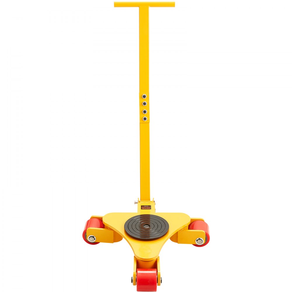 VEVOR Machinery Skate Dolly, 6614 LBS/3T Industrial Machinery Mover with Handle, Carbon Steel Machinery Moving Skate with 3 360° Swivel PU Wheels, 360° Rotation Non-Slip Cap for Warehouse, Workshop 