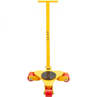 VEVOR Machinery Skate Dolly, 6614 LBS/3T Industrial Machinery Mover with Handle, Carbon Steel Machinery Moving Skate with 3 360° Swivel PU Wheels, 360° Rotation Non-Slip Cap for Warehouse, Workshop 