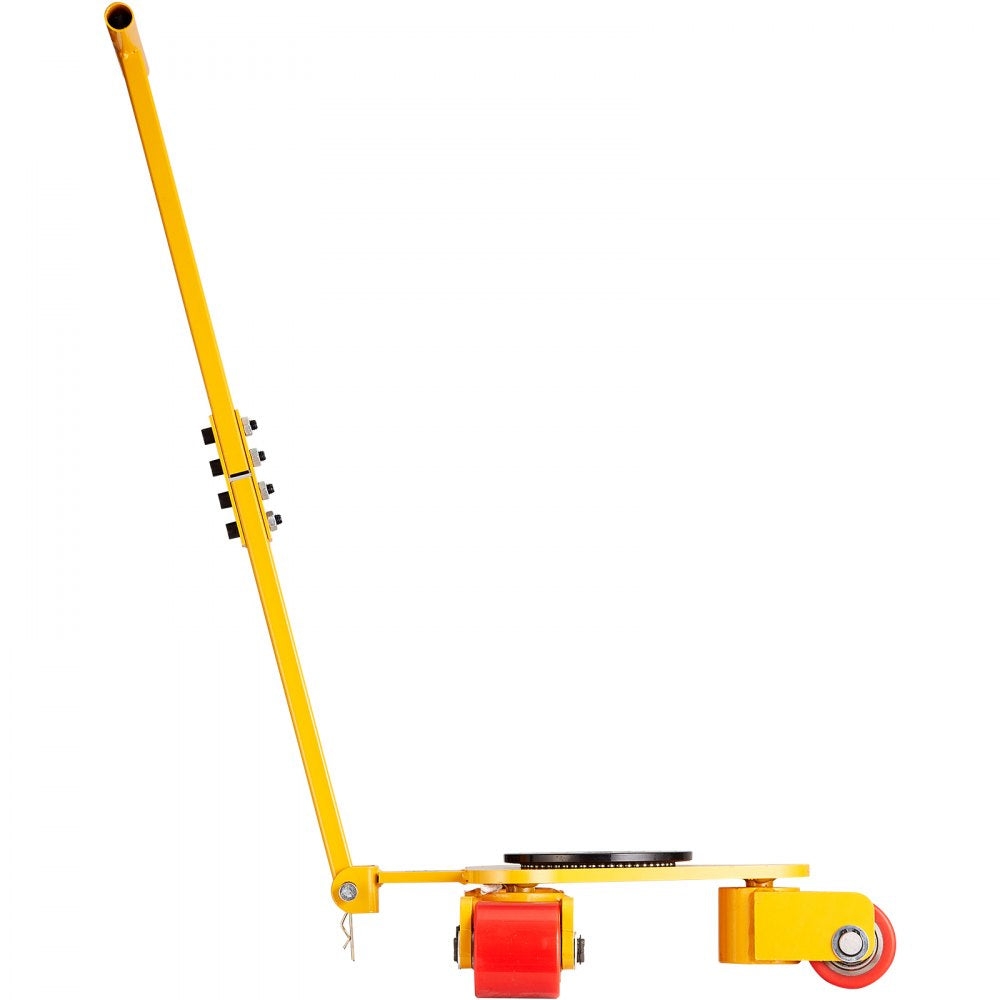 VEVOR Machinery Skate Dolly, 6614 LBS/3T Industrial Machinery Mover with Handle, Carbon Steel Machinery Moving Skate with 3 360° Swivel PU Wheels, 360° Rotation Non-Slip Cap for Warehouse, Workshop 