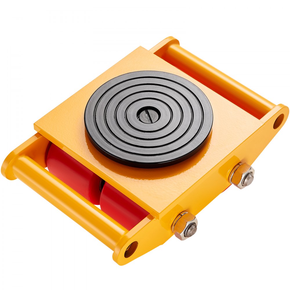 VEVOR Machinery Skate Dolly, 13,200 LBS/6T Industrial Machinery Mover, Heavy Duty Carbon Steel Machinery Moving Skate with 4 PU Wheels and 360° Rotation Non-Slip Cap for Warehouse, Workshop, Factory 