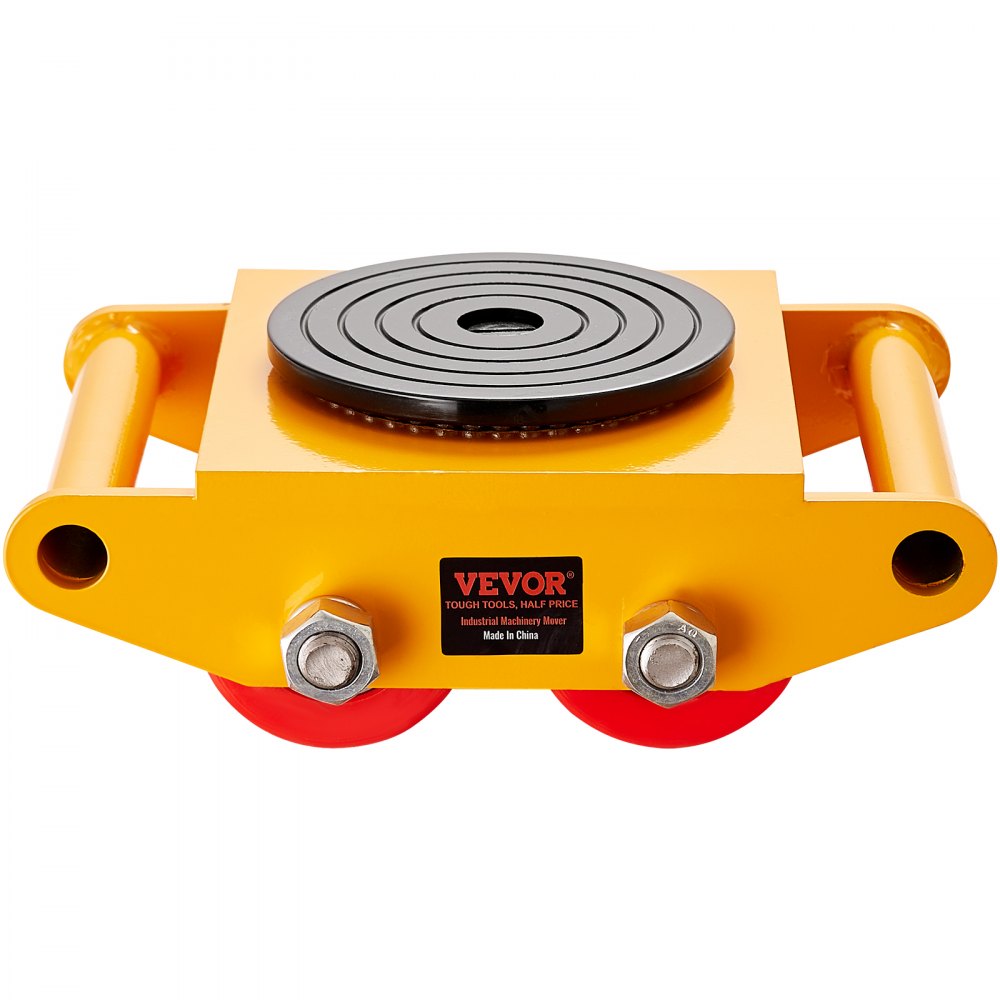 VEVOR Machinery Skate Dolly, 13,200 LBS/6T Industrial Machinery Mover, Heavy Duty Carbon Steel Machinery Moving Skate with 4 PU Wheels and 360° Rotation Non-Slip Cap for Warehouse, Workshop, Factory 