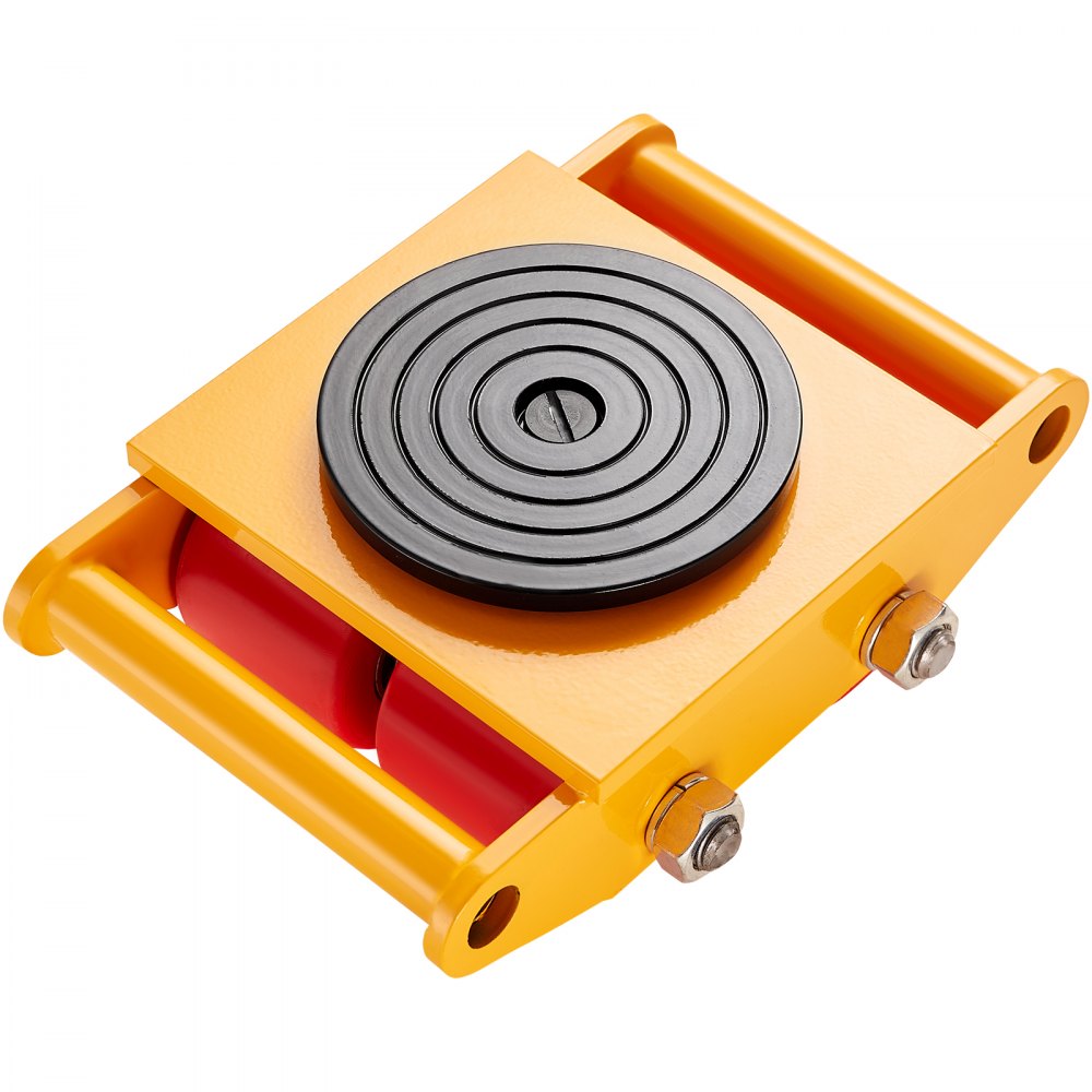 VEVOR Machinery Skate Dolly, 13,200 LBS/6T Industrial Machinery Mover, Heavy Duty Carbon Steel Machinery Moving Skate with 4 PU Wheels and 360° Rotation Non-Slip Cap for Warehouse, Workshop, Factory 