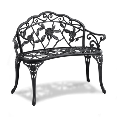 VEVOR Outdoor Bench, 38.8 inches Metal Garden Bench for Outdoors, 480 lbs Load Capacity Bench, Outdoor Garden Park Bench with Backrest and Armrests, Patio Bench for Garden, Park, Yard, Front Porch 