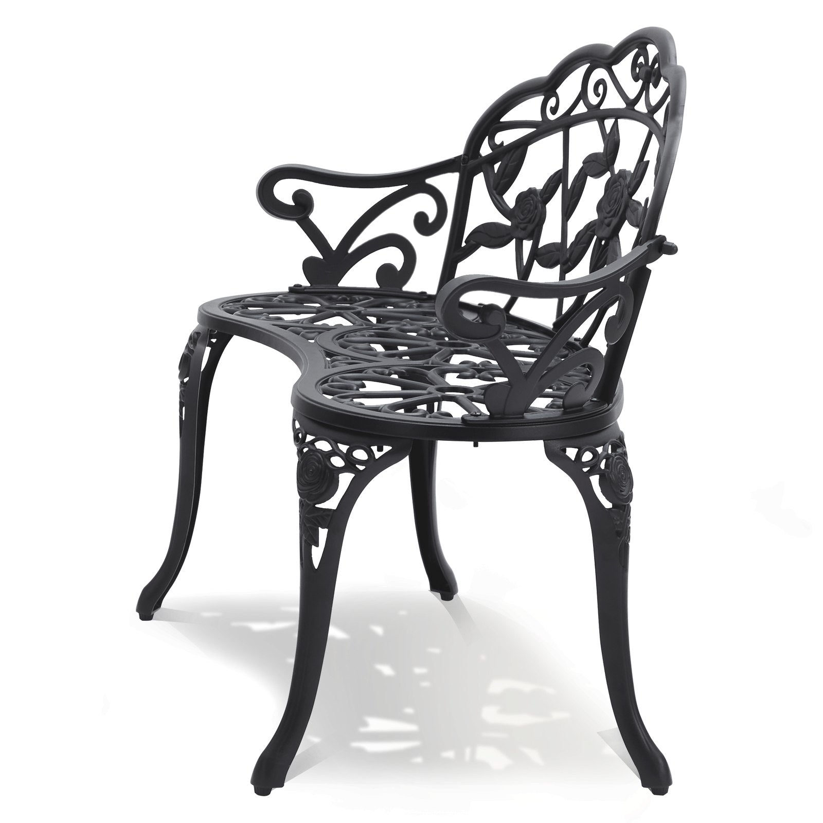 VEVOR Outdoor Bench, 38.8 inches Metal Garden Bench for Outdoors, 480 lbs Load Capacity Bench, Outdoor Garden Park Bench with Backrest and Armrests, Patio Bench for Garden, Park, Yard, Front Porch 