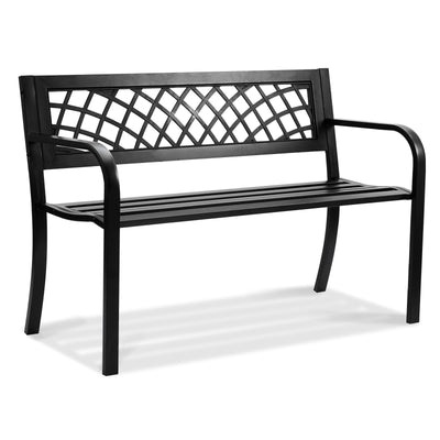 VEVOR Outdoor Bench, 46 inches Metal Garden Bench for Outdoors, 480 lbs Load Capacity Bench, Outdoor Garden Park Bench with Backrest and Armrests, Patio Bench for Garden, Park, Yard, Front Porch 