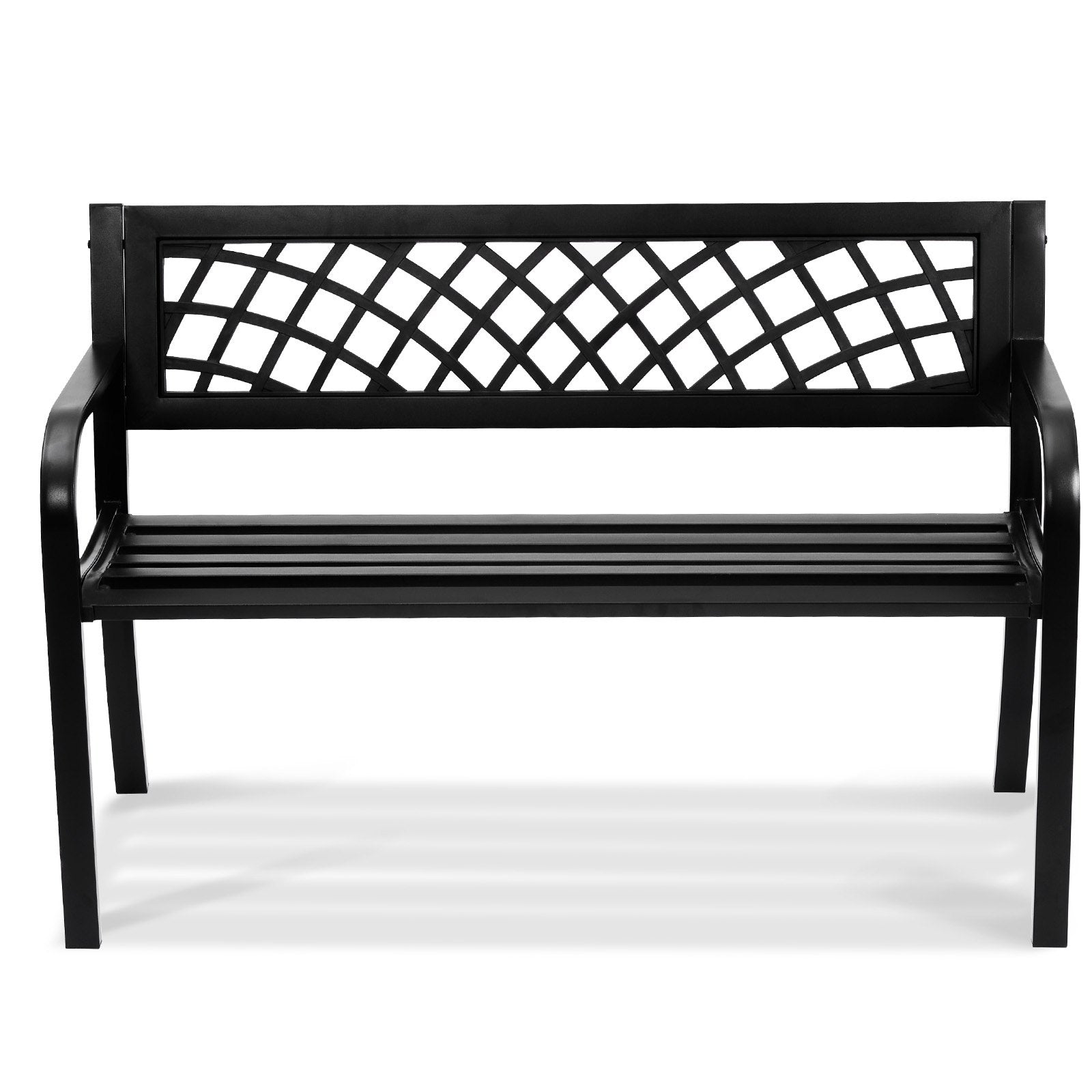 VEVOR Outdoor Bench, 46 inches Metal Garden Bench for Outdoors, 480 lbs Load Capacity Bench, Outdoor Garden Park Bench with Backrest and Armrests, Patio Bench for Garden, Park, Yard, Front Porch 