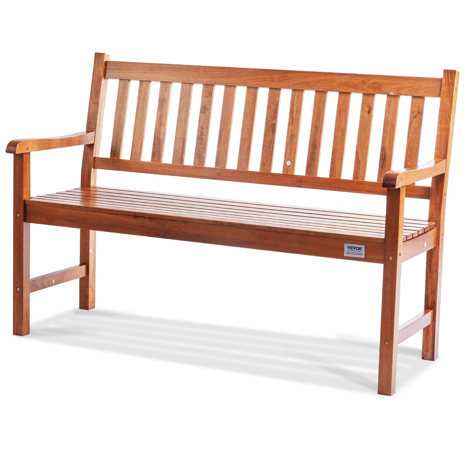VEVOR Outdoor Bench, 50 inches Wood Garden Bench for Outdoors, 800 lbs Load Capacity Bench, Outdoor Garden Park Bench with Backrest and Armrests, Patio Bench for Garden, Park, Yard, Front Porch 