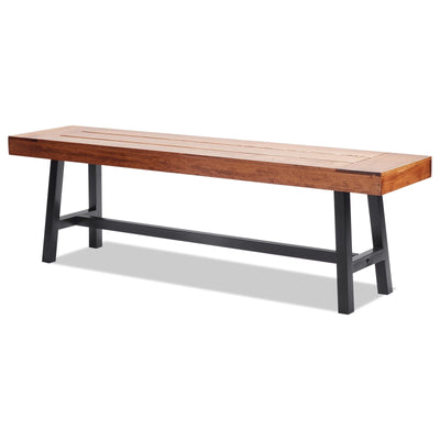 VEVOR Outdoor Bench, 63 inches Wood Garden Bench with Metal Leg for Outdoors, 500 lbs Load Capacity Bench, Outdoor Garden Park Bench, Dining Bench Patio Bench for Garden, Park, Yard, Front Porch 