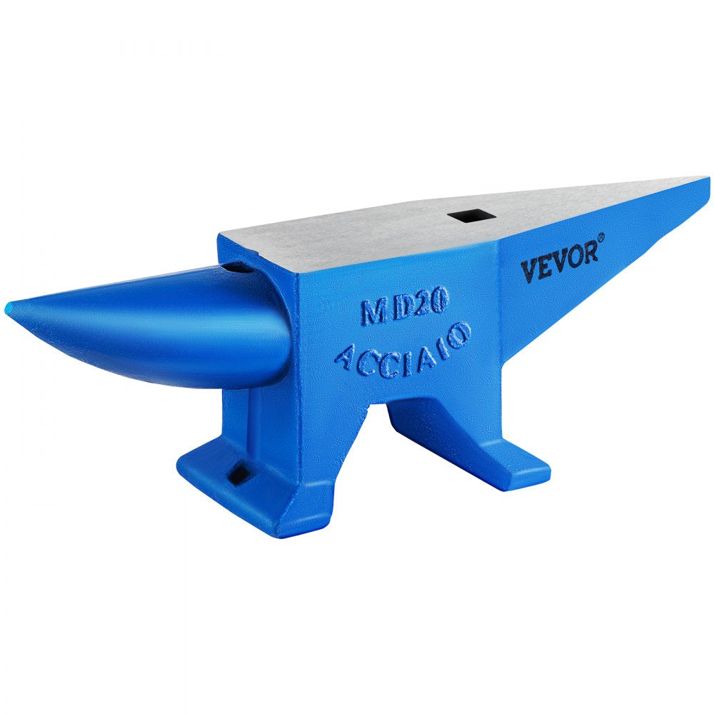VEVOR Single Horn Anvil 44Lbs Steel Anvil Blacksmith for Sale Forge Tools and Equipment Anvil Rugged Round and Square Hole Horn Anvil Blacksmith Jewelers Metalsmith Blacksmith Tool 