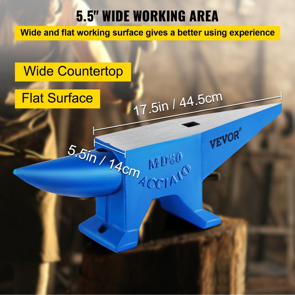 132 Lb Blacksmith Anvil Steel Anvil 60 Kg Heat Treated Round Horn Metal Work 