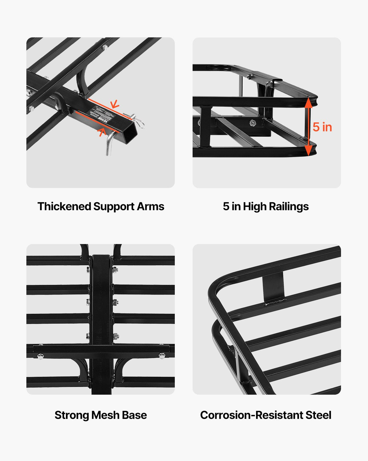VEVOR 500 lbs Hitch Cargo Carrier Folding Hitch Cargo Carrier with Cargo Net 