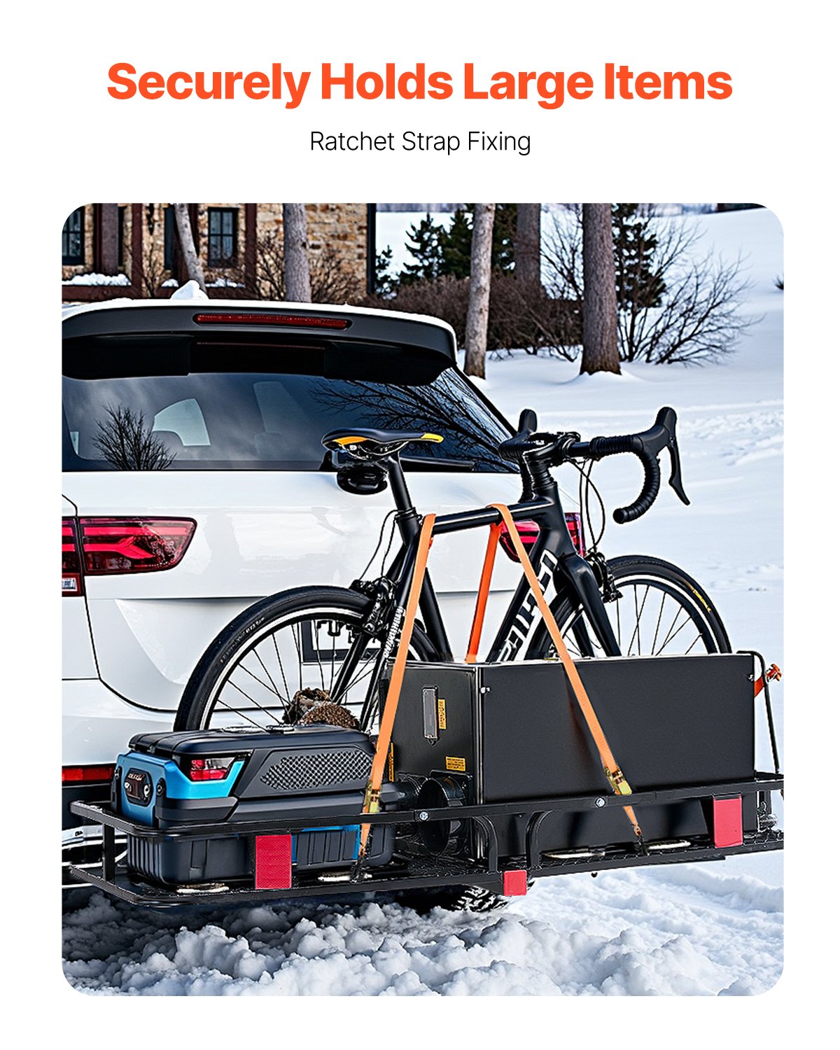 VEVOR 500 lbs Hitch Cargo Carrier Folding Hitch Cargo Carrier with Cargo Net 