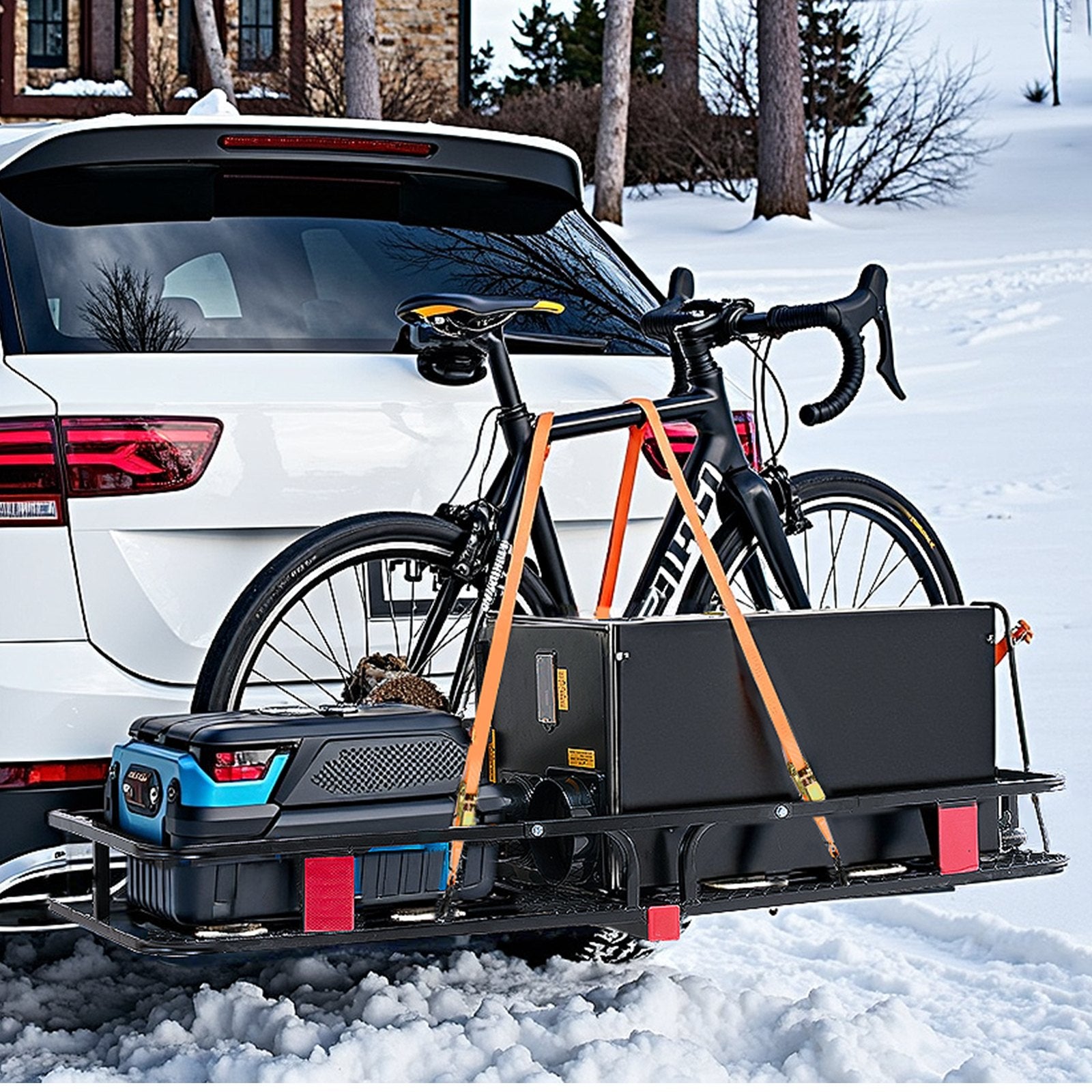VEVOR 500 lbs Hitch Cargo Carrier Folding Hitch Cargo Carrier with Cargo Net 