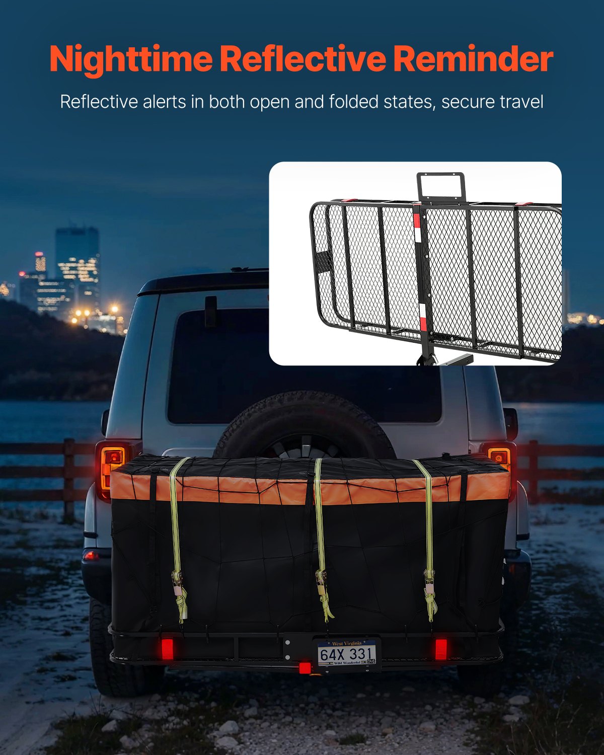 VEVOR 500 lbs Hitch Cargo Carrier Folding Hitch Cargo Carrier for 2" Receiver 