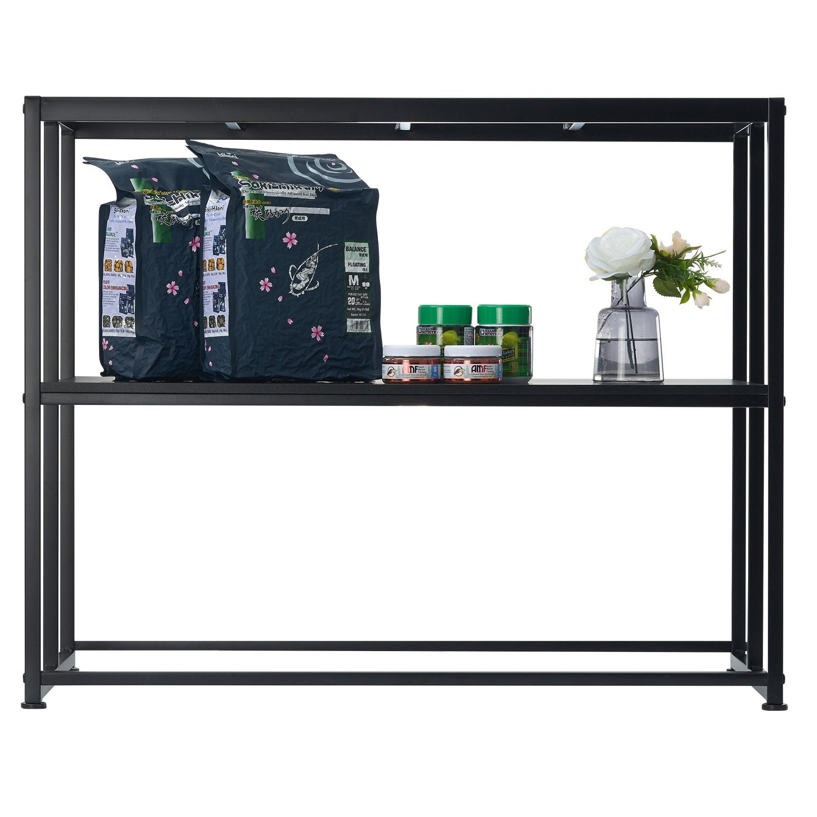 VEVOR Aquarium Stand, 40 Gallon Fish Tank Stand, 36.5 x 18.5 x 29.5 in Steel Turtle Tank Stand, 335 lbs Load Capacity, Reptile Tank Stand with Storage, Hardware Kit, and Non-slip Feet, Black 