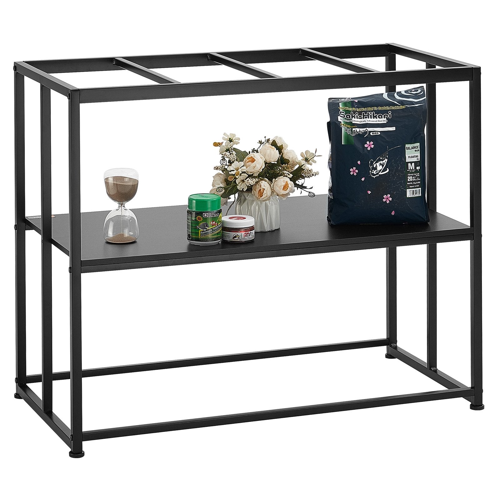 VEVOR Aquarium Stand, 40 Gallon Fish Tank Stand, 36.5 x 18.5 x 29.5 in Steel Turtle Tank Stand, 335 lbs Load Capacity, Reptile Tank Stand with Storage, Hardware Kit, and Non-slip Feet, Black 