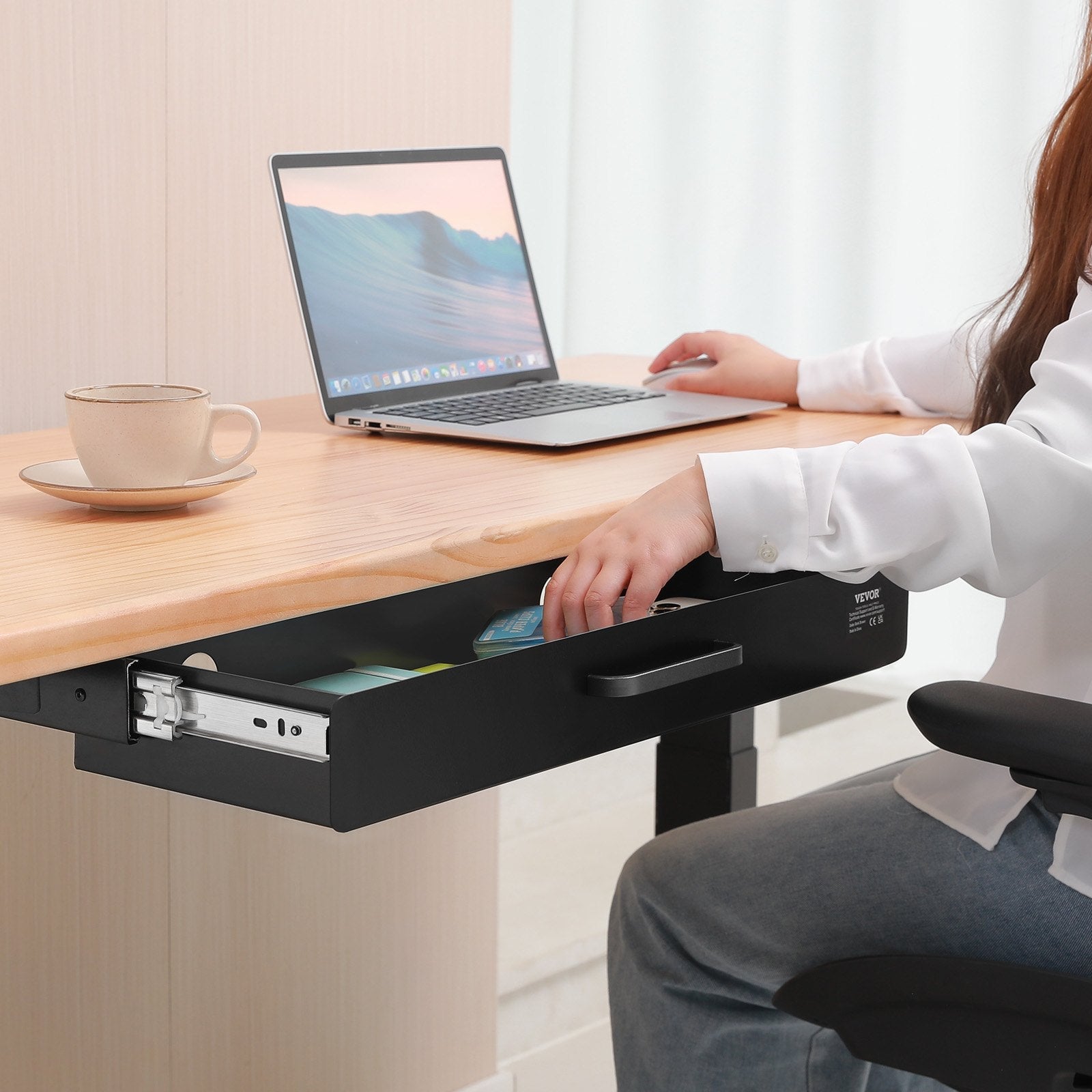 VEVOR 22" Under Desk Drawer Organizer Slide-out Drawer Space Saver Home Office 