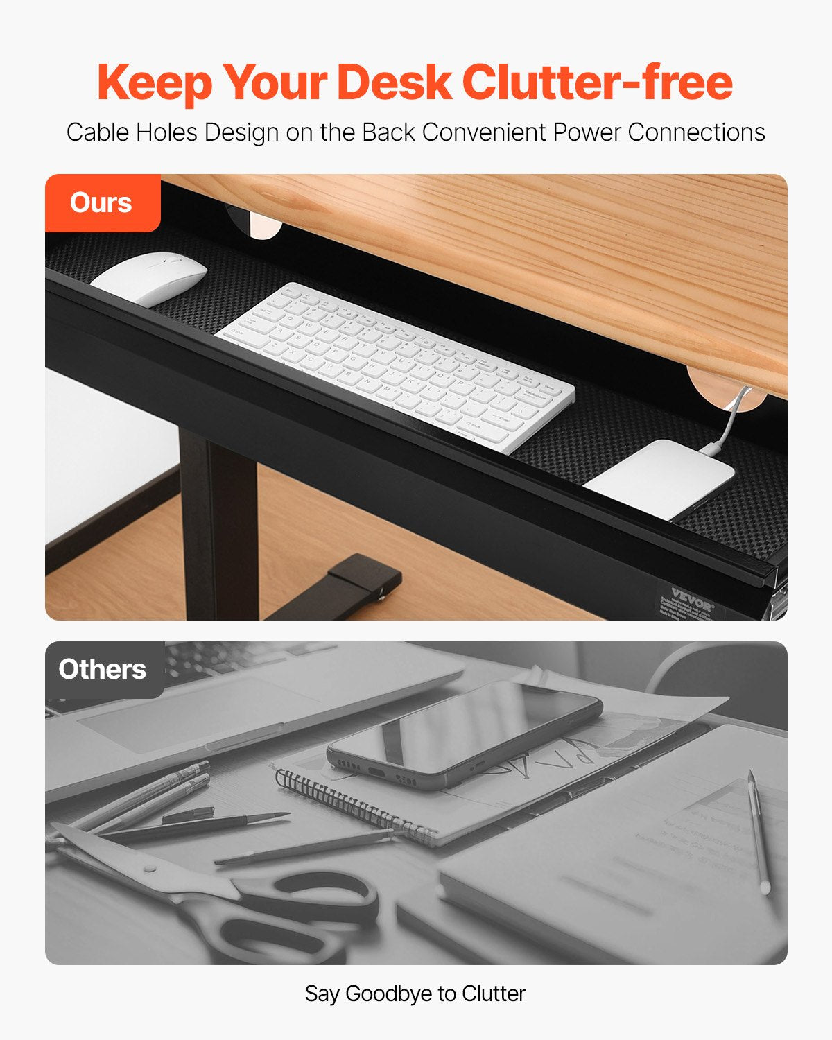 VEVOR 33" Under Desk Drawer Organizer Slide-out Drawer Space Saver Home Office 