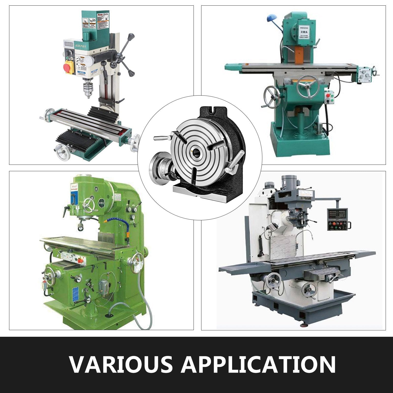 VEVOR Rotary Table 8 Inch/200 MM Horizontal Vertical Rotary Table 3-Slot Rotary Table for Milling Machine MT-3 Rotary Table for Milling 360 Degrees Precision Rotary Table 