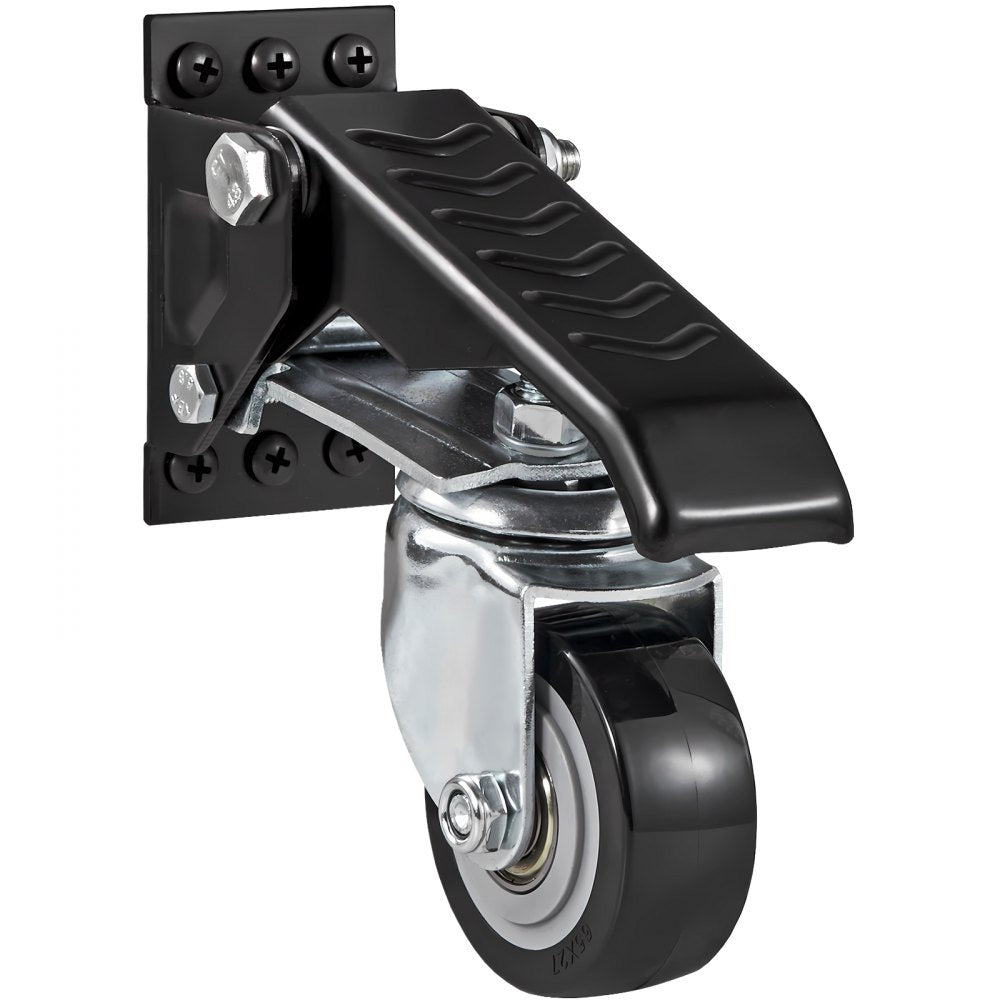 VEVOR Workbench Caster Wheels, 165 lbs Load Capacity, Set of 4, 2.5" Heavy Duty Retractable Casters, Side Mounted Adjustable Stepdown Wheels with 360° Swivel for Workbenches, Tables, and Equipment 