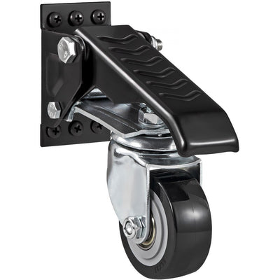 VEVOR Workbench Caster Wheels, 165 lbs Load Capacity, Set of 4, 2.5" Heavy Duty Retractable Casters, Side Mounted Adjustable Stepdown Wheels with 360° Swivel for Workbenches, Tables, and Equipment 