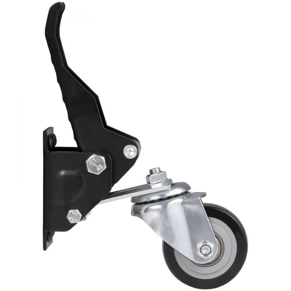 VEVOR Workbench Caster Wheels, 165 lbs Load Capacity, Set of 4, 2.5" Heavy Duty Retractable Casters, Side Mounted Adjustable Stepdown Wheels with 360° Swivel for Workbenches, Tables, and Equipment 