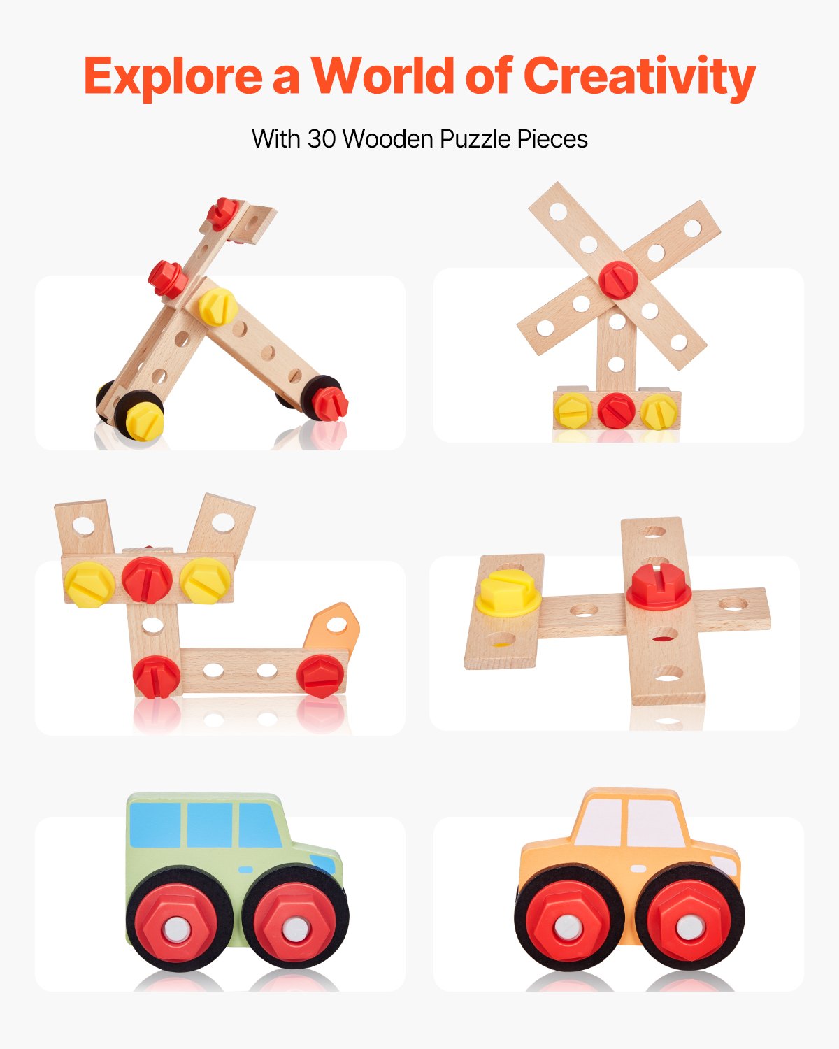 VEVOR Wooden Tool Bench for Kids 3 Years+ Toy Workbench Pretend Play Toy Kits 