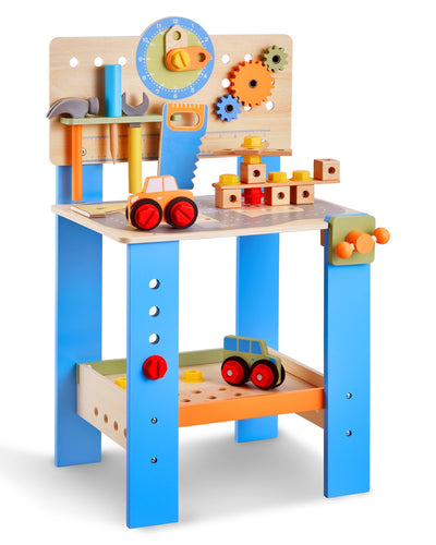 VEVOR Wooden Tool Bench for Kids 3 Years+ Toy Workbench Pretend Play Toy Kits 