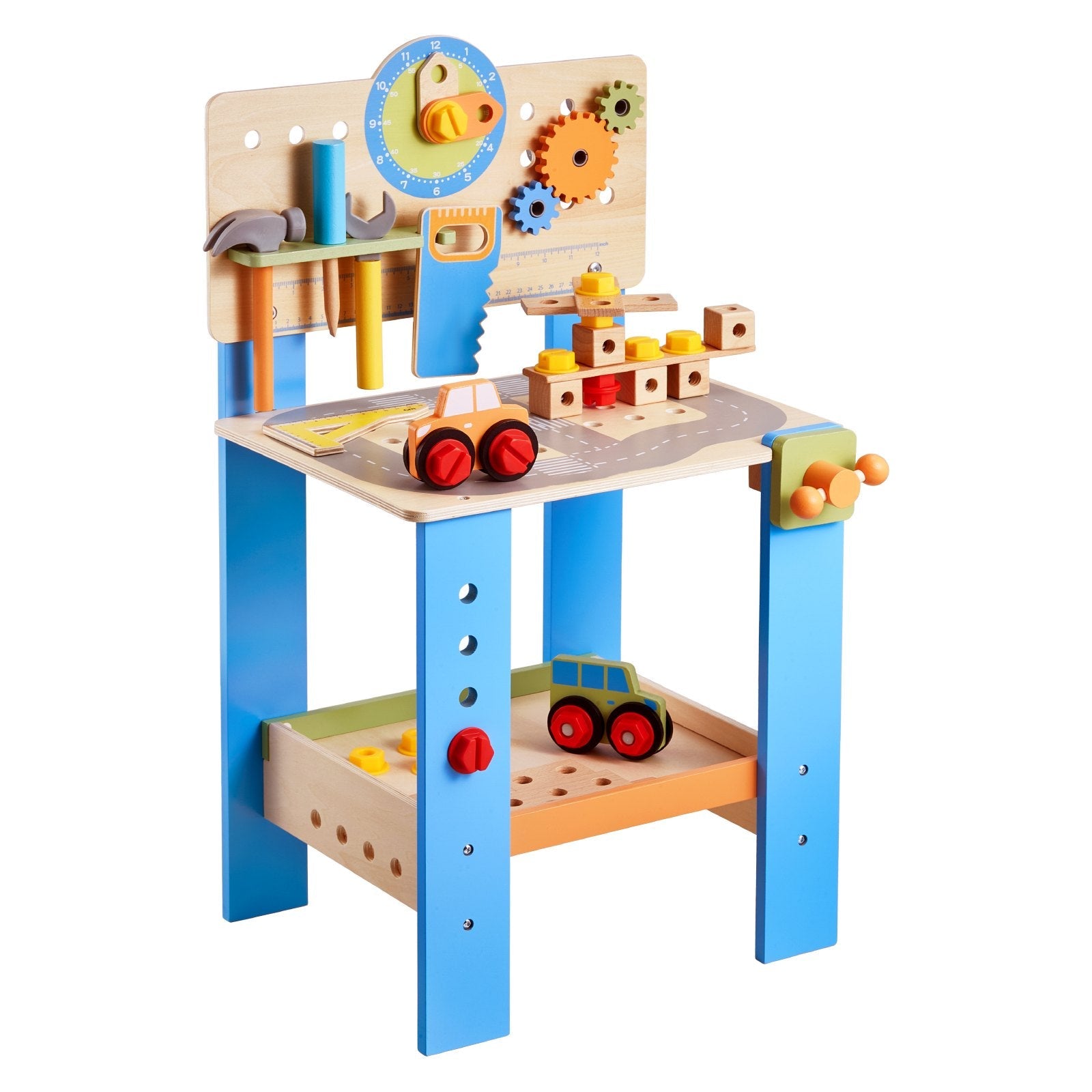 VEVOR Wooden Tool Bench for Kids 3 Years+ Toy Workbench Pretend Play Toy Kits 