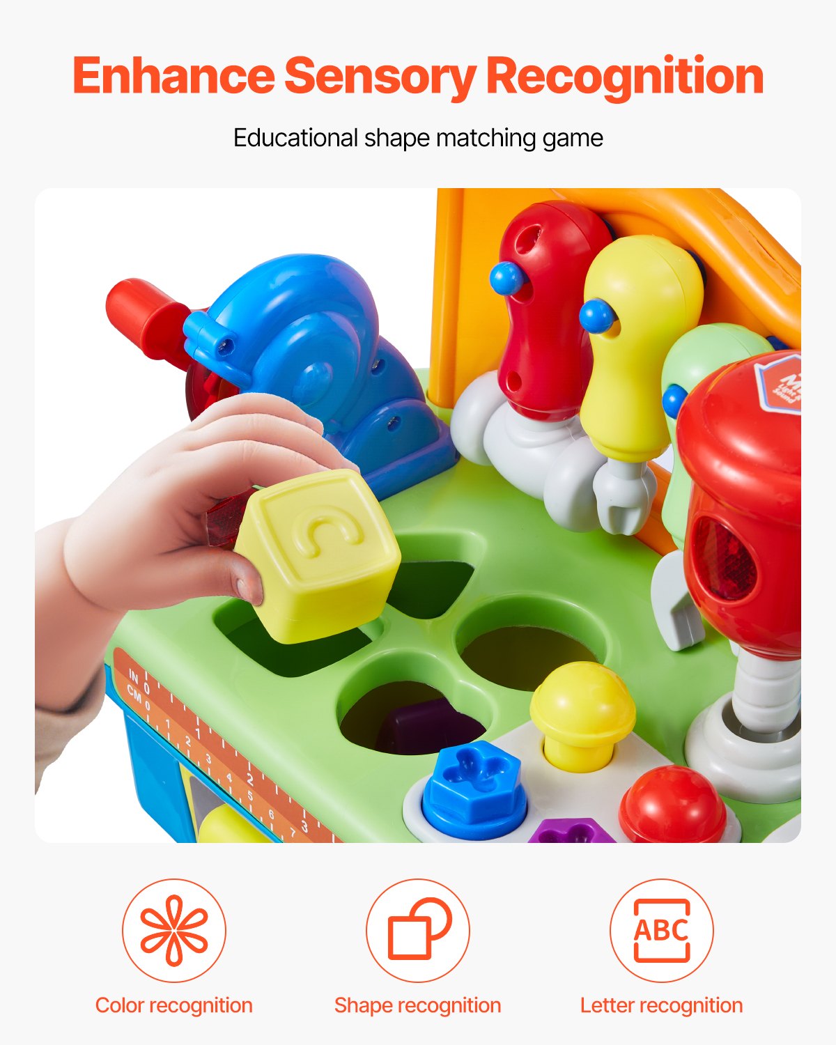 VEVOR Musical Workbench for Toddler 2 Years+ Toy Musical Learning Workbench 