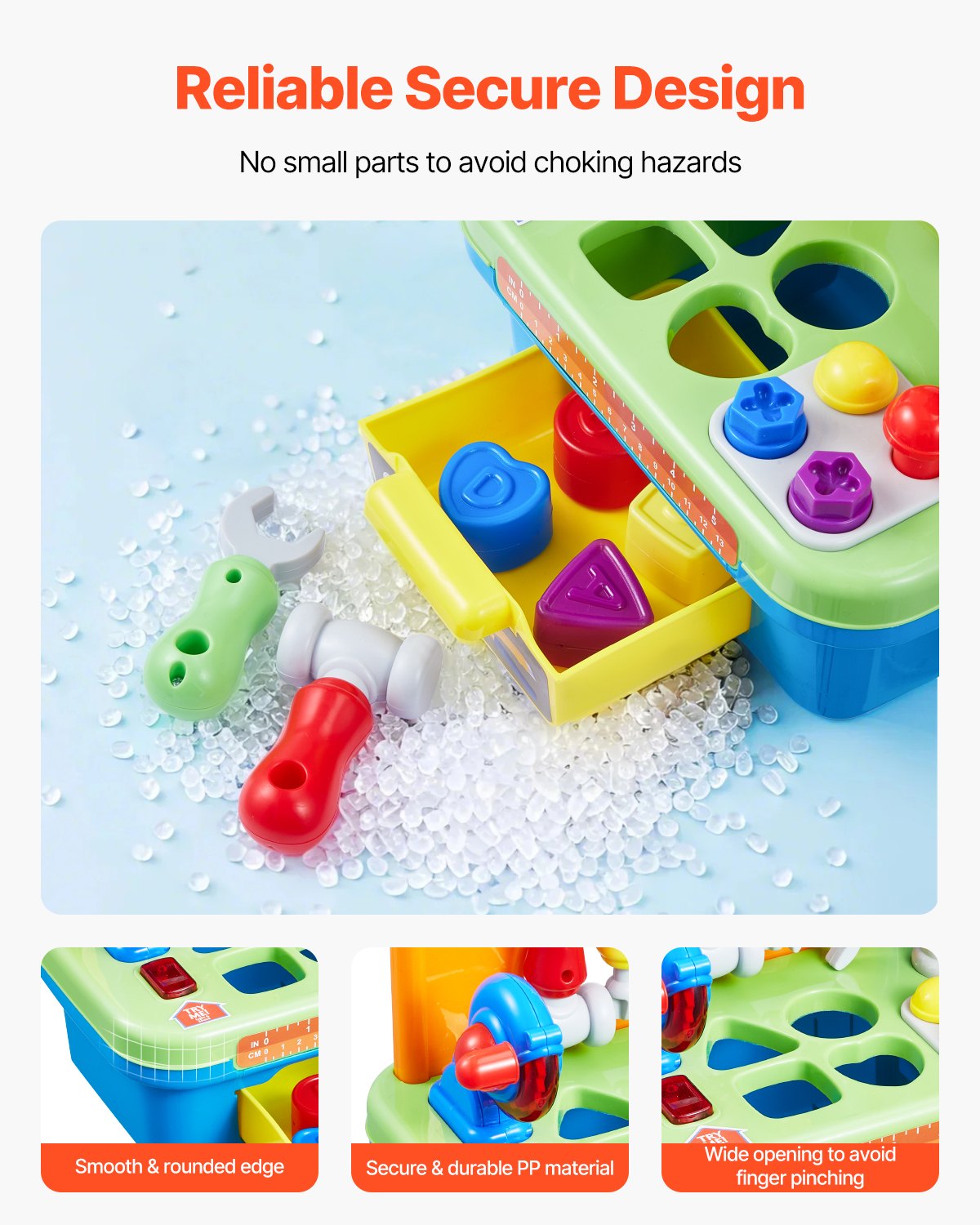 VEVOR Musical Workbench for Toddler 2 Years+ Toy Musical Learning Workbench 