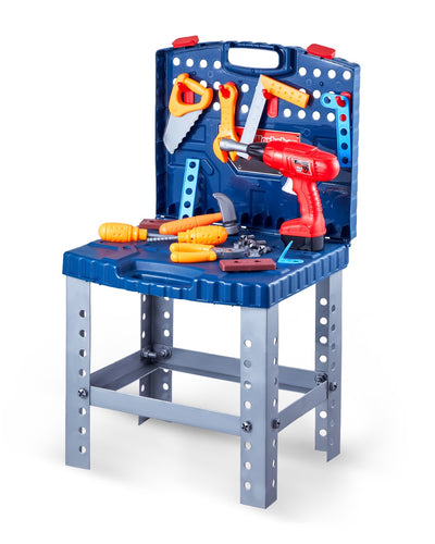 VEVOR Kids Workbench 56 pcs Tool Bench with Realistic Tools and Electric Drill 
