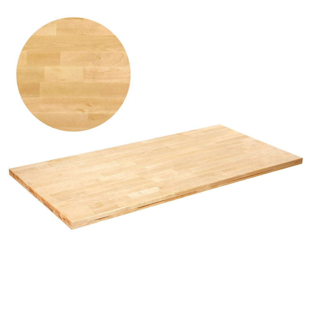 VEVOR Wood Table Top, 59.1" x 29.5" x 1.5", 330lb Load Capacity, Universal Solid One-Piece Maple Wood Desktop for Height Adjustable Electric Standing Desk Frame, Rectangular Countertop for Home Office 