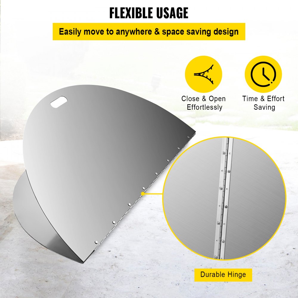 VEVOR Fire Pit Lid Round 40 Inch Foldable Fire Pit Ring Snuff Cover 430 Stainless Steel Fire Pit Spark Screen Cover 3mm Thickness 