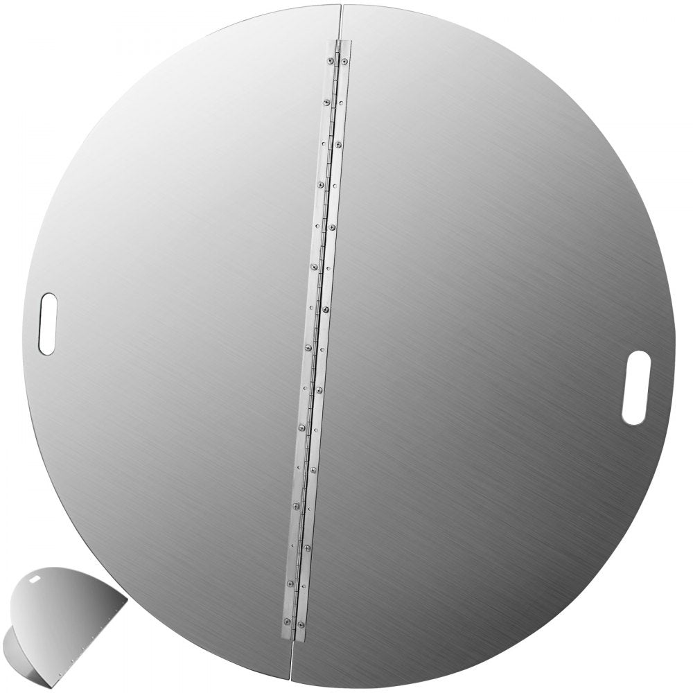 VEVOR Fire Pit Lid Round 40 Inch Foldable Fire Pit Ring Snuff Cover 430 Stainless Steel Fire Pit Spark Screen Cover 3mm Thickness 