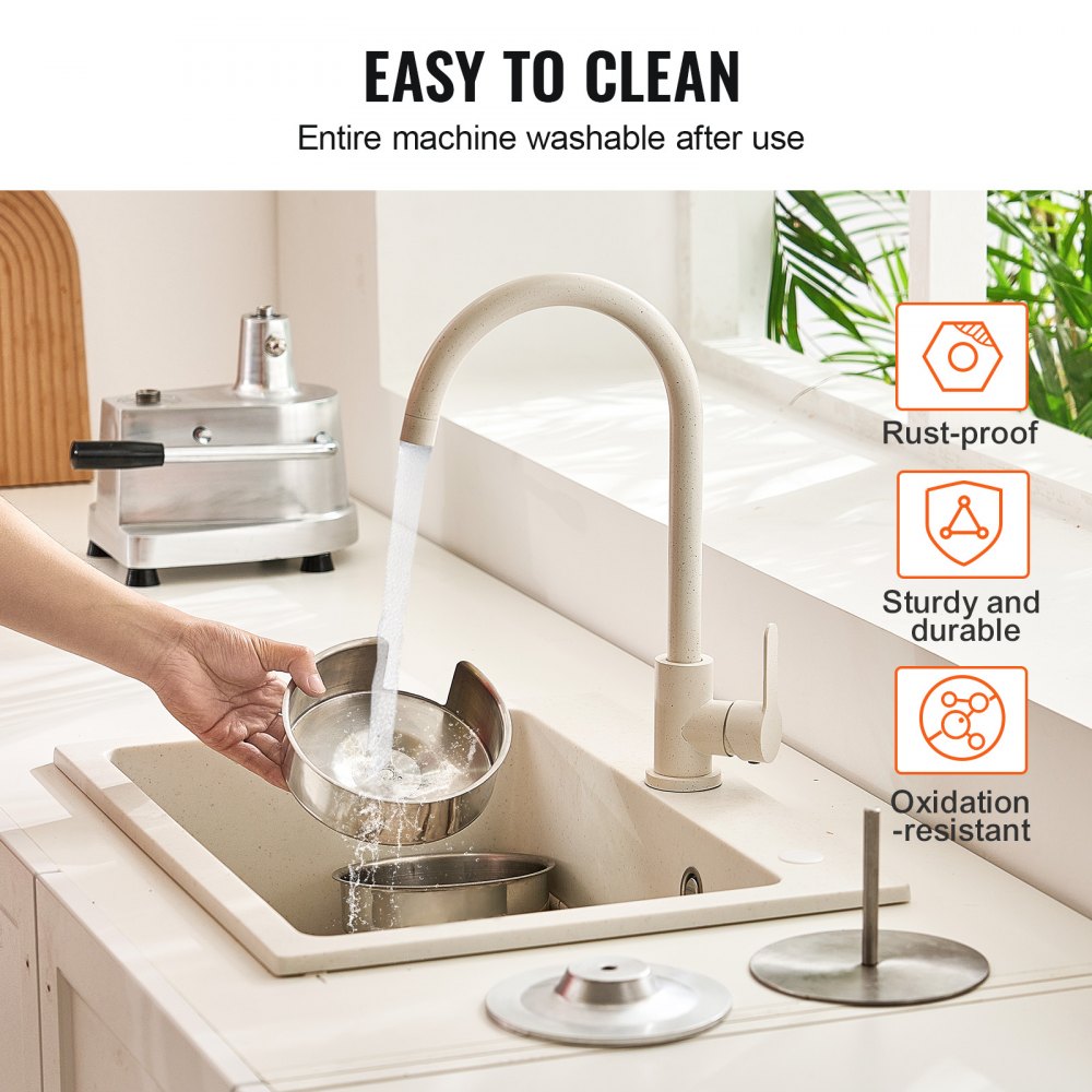 VEVOR Commercial Burger Patty Maker, 150mm/6inch Hamburger Beef Patty Maker, Heavy Duty Food-Grade Stainless Steel Bowl Burger Press Machine, Kitchen Meat Forming Processor with 1000 Pcs Patty Papers 