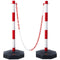 VEVOR Adjustable Traffic Delineator Post Cones, 2 Pack, Traffic Safety Delineator Barrier with Fillable Base 8FT Chain, for Traffic Control Warning Parking Lot Construction Caution Roads, Red & White