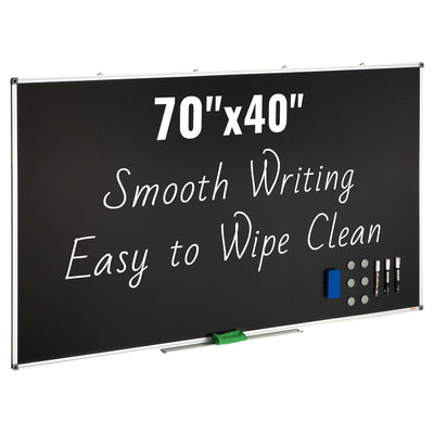 VEVOR Black Board, 70 x 40 inch Large Chalkboard with Aluminum Frame, Black Boards Dry Erase Includes 1 Magnetic Erase & 3 Dry Erase Markers, Black Surface, for Office Home and School 