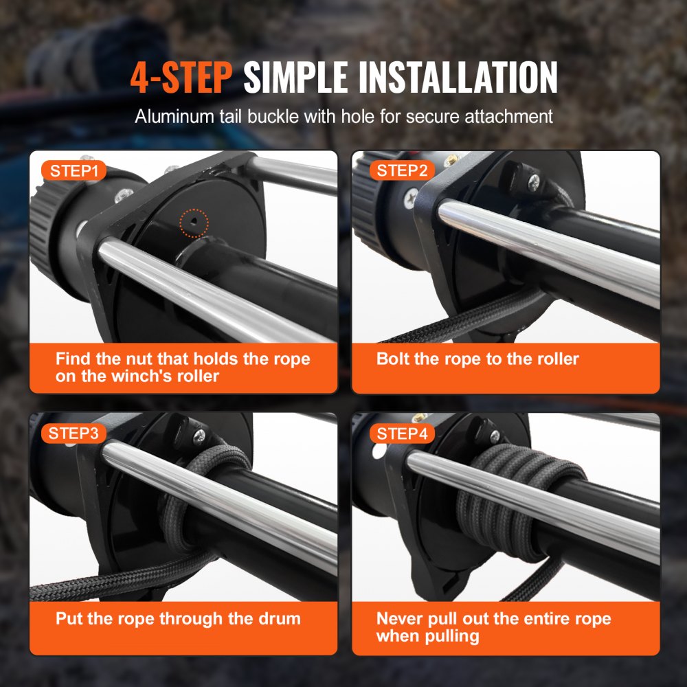 VEVOR Synthetic Winch Rope, 3/8 Inch x 100 Feet 26,500 lbs Synthetic Winch Line Cable Rope with Protective Sleeve + Forged Winch Hook + Pull Strap, Universal Fit for SUV, Large Off-Road Vehicle, Truck 