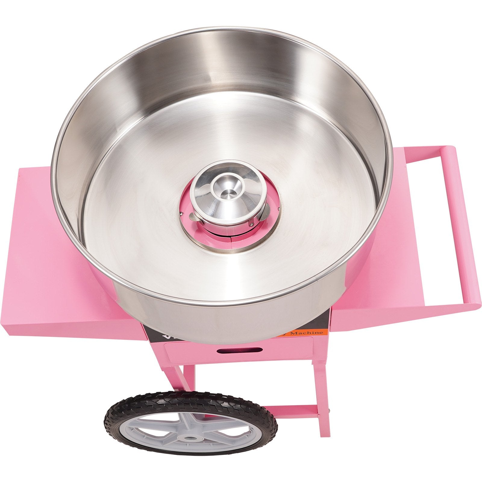 VEVOR Electric Cotton Candy Machine with Cart, 1000W Commercial Floss Maker with Stainless Steel Bowl, Sugar Scoop and Drawer, Perfect for Home, Kids Birthday, Family Party, Pink 