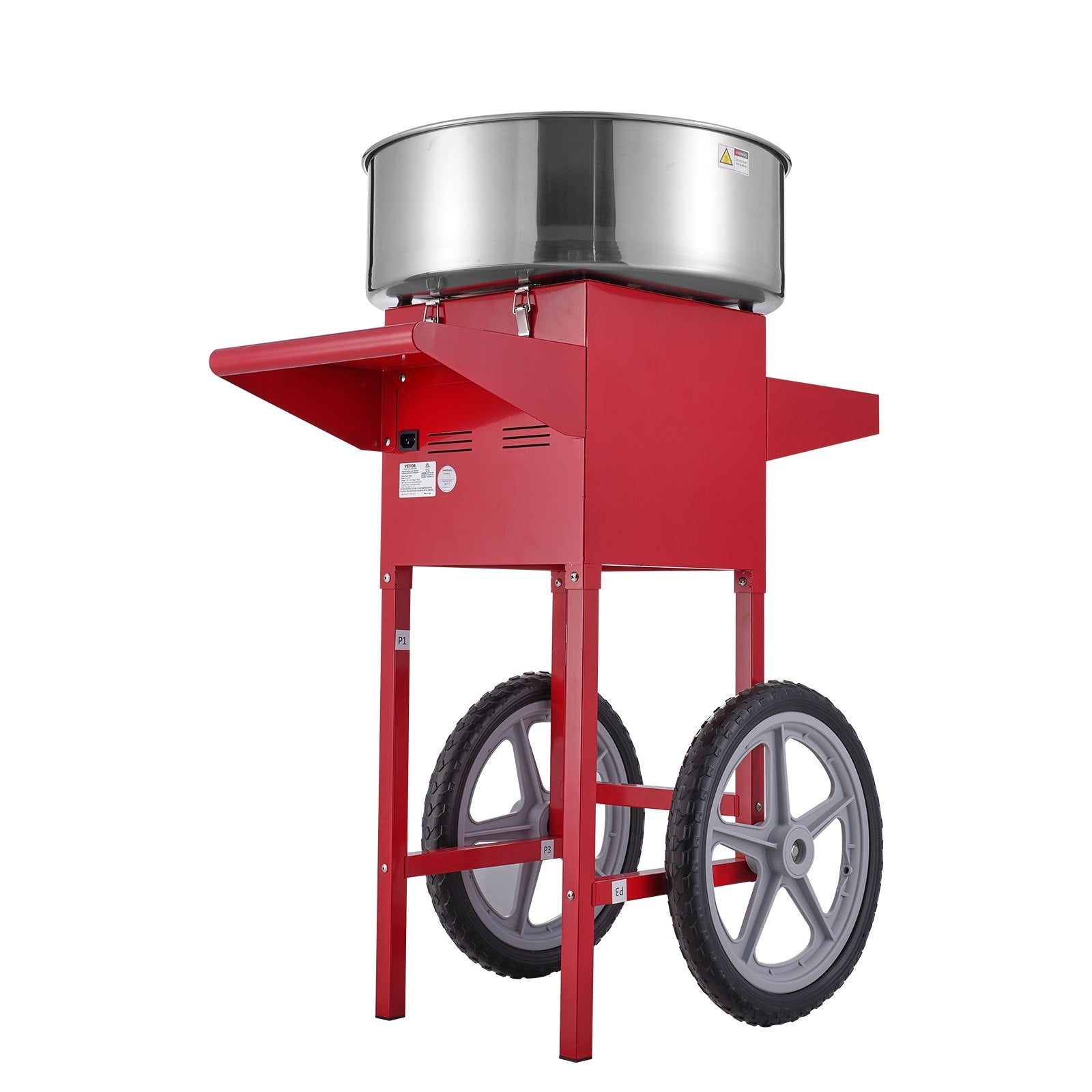VEVOR Electric Cotton Candy Machine with Cart, 1000W Commercial Candy Floss Maker with Stainless Steel Bowl, Sugar Scoop and Drawer, Perfect for Home, Kids Birthday, Family Party, Red 