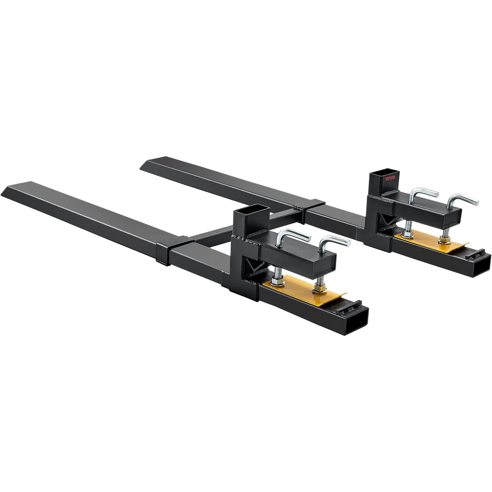 VEVOR Pallet Forks, 2000 lbs Clamp on Pallet Forks, 43" Total Length Heavy Duty Pallet Forks with Adjustable Stabilizer bar, Tractor Bucket Forks for Tractor Attachments, Skid Steer, Loader Bucket