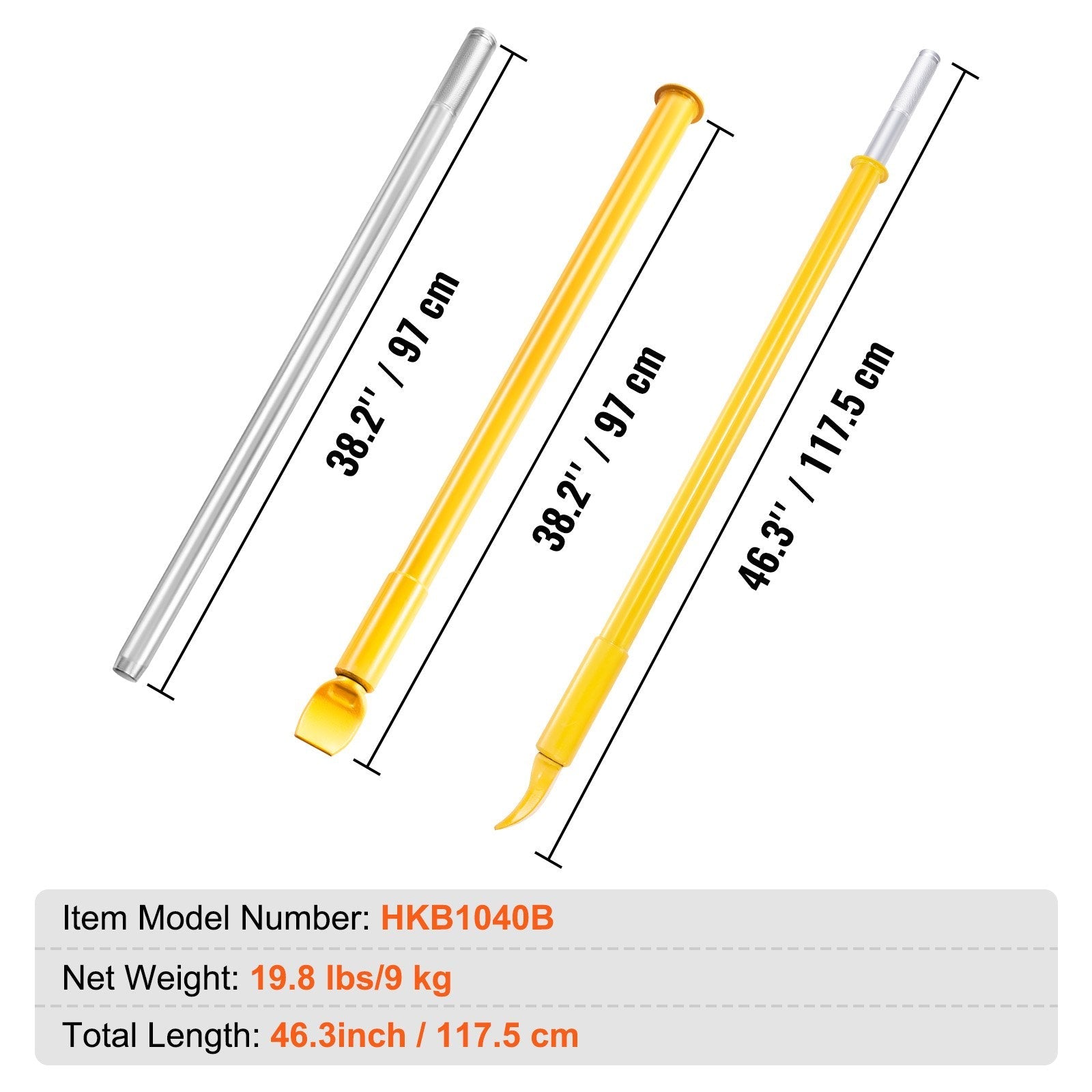 VEVOR Tire Bead Breaker Slide Hammer, 46.3" Length Heavy Duty Steel Tire Bead Breaker, Portable Tire Changing Sliding Impact for Car Truck Trailer Tire Removal 
