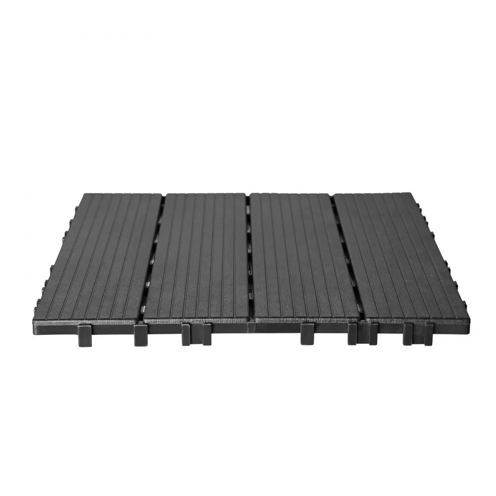VEVOR Interlocking Deck Tiles 36 Pack 12"x12" Plastic for Porch Dark Grey