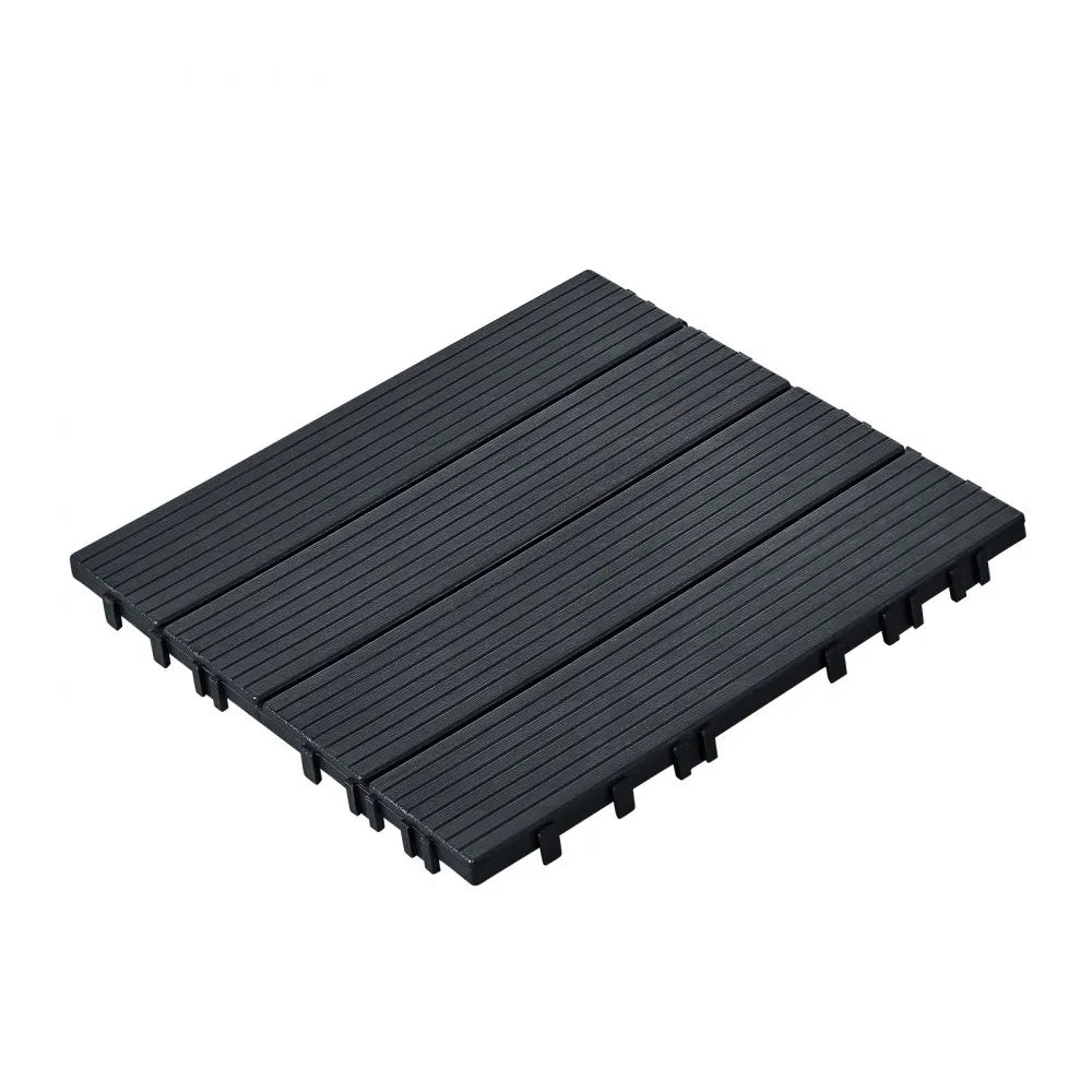 VEVOR Interlocking Deck Tiles 10 Pack 12"x12" Plastic for Porch Dark Grey