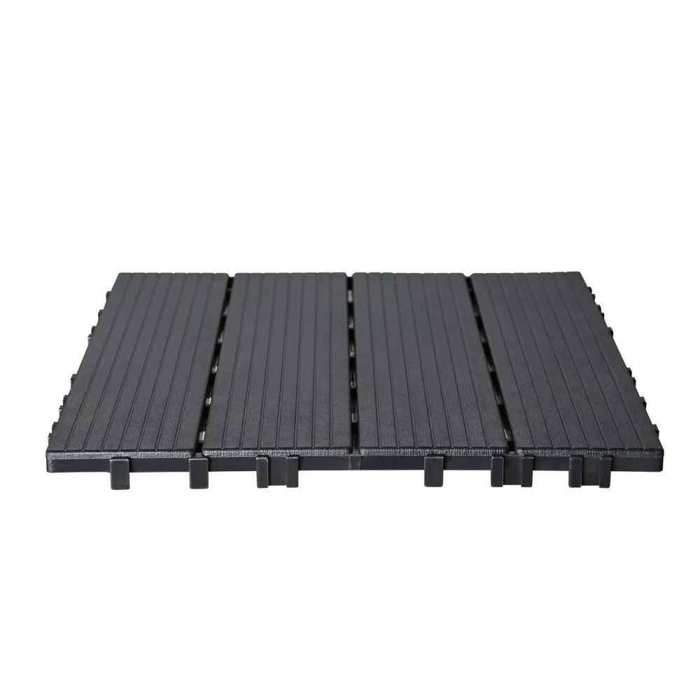 VEVOR Interlocking Deck Tiles 10 Pack 12"x12" Plastic for Porch Dark Grey