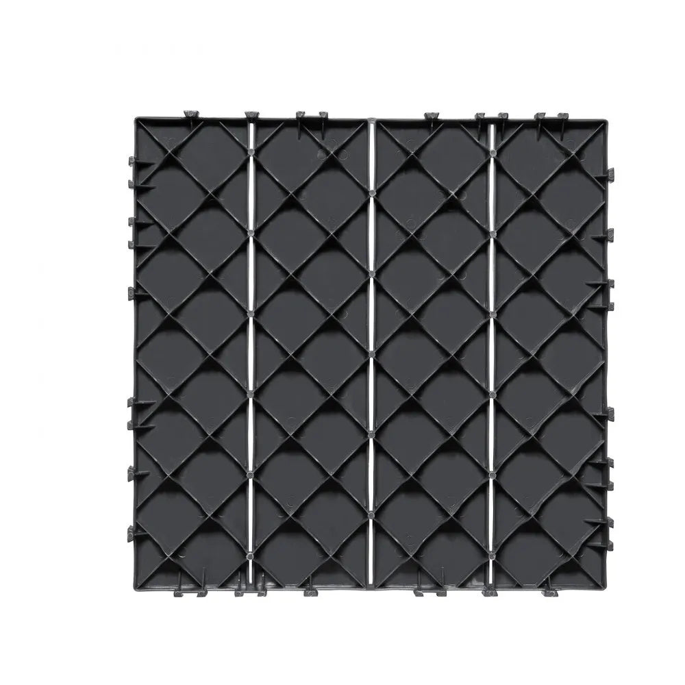 VEVOR Interlocking Deck Tiles 10 Pack 12"x12" Plastic for Porch Dark Grey
