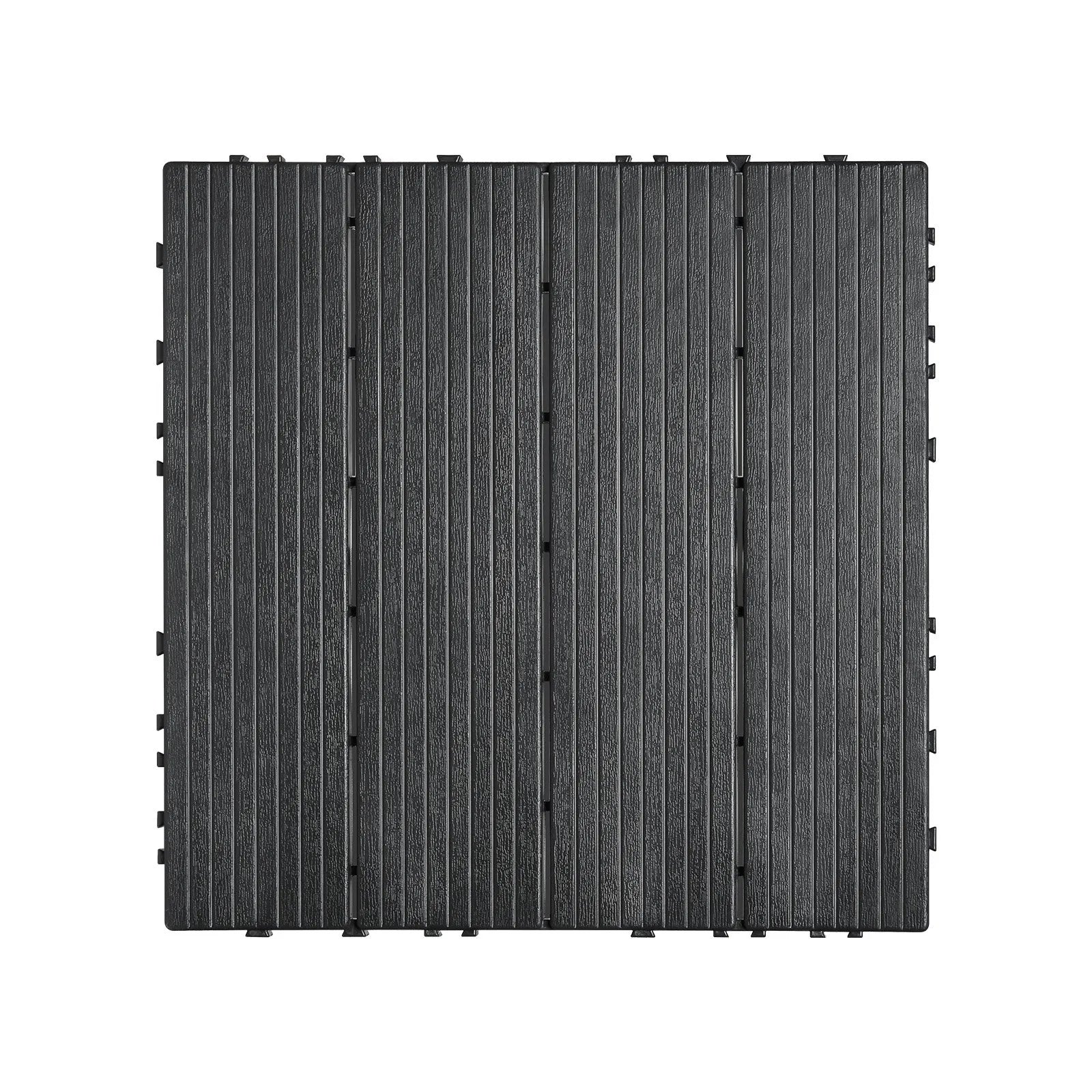 VEVOR Interlocking Deck Tiles 54 Pack 12"x12" Plastic for Porch Dark Grey