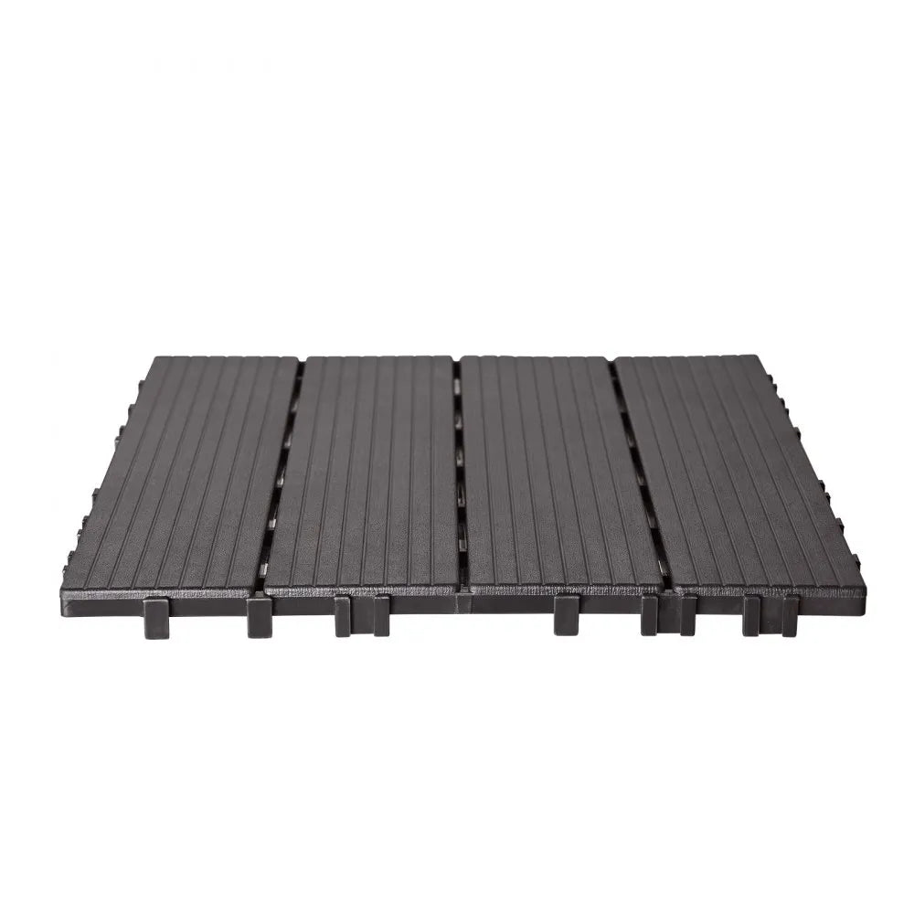 VEVOR Interlocking Deck Tiles 54 Pack 12"x12" Waterproof for Porch Dark Brown